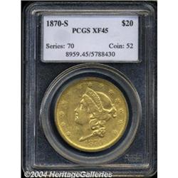 1870-S $20 XF45 PCGS.