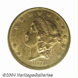 1870-S $20 AU58 PCGS.