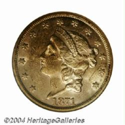 1871-S $20 MS60 NGC.