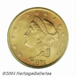 1871-S $20 MS62 PCGS.