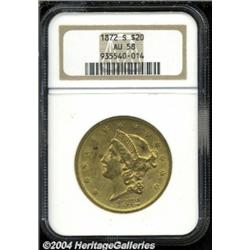 1872-S $20 AU58 NGC.