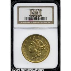 1872-S $20 AU58 NGC.