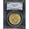 Image 1 : 1873 $20 Open 3 AU58 PCGS.