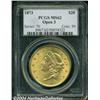 Image 3 : 1873 $20 Open 3 MS62 PCGS.