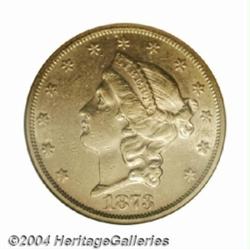 1873-S $20 Open 3 AU58 NGC.