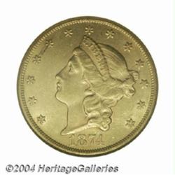 1874-CC $20 AU58 NGC.