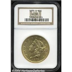 1875-S $20 AU58 NGC.