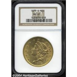 1875-S $20 MS61 NGC.