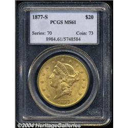 1877-S $20 MS61 PCGS.