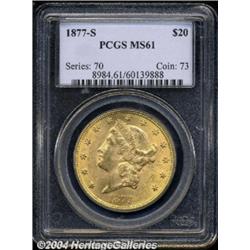 1877-S $20 MS61 PCGS.