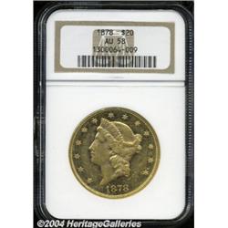 1878 $20 AU58 NGC.