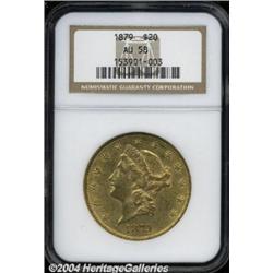 1879 $20 AU58 NGC.