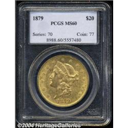 1879 $20 MS60 PCGS.