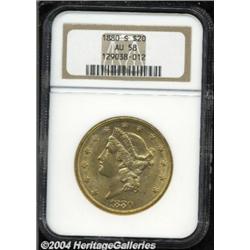 1880-S $20 AU58 NGC.