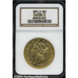 1880-S $20 AU58 NGC.