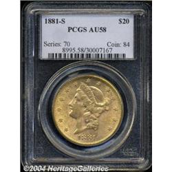 1881-S $20 AU58 PCGS.
