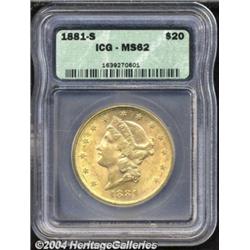 1881-S $20 MS62 ICG.