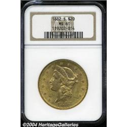 1882-S $20 MS61 NGC.