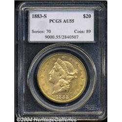 1883-S $20 AU55 PCGS.