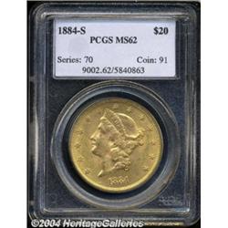 1884-S $20 MS62 PCGS.