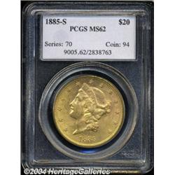 1885-S $20 MS62 PCGS.