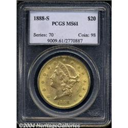 1888-S $20 MS61 PCGS.