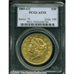 1889-CC $20 AU53 PCGS.