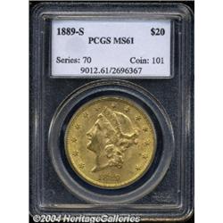 1889-S $20 MS61 PCGS.