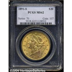 1891-S $20 MS62 PCGS.