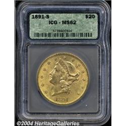1891-S $20 MS62 ICG.
