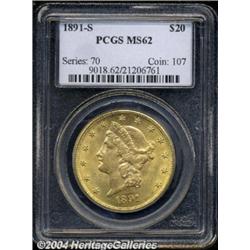 1891-S $20 MS62 PCGS.