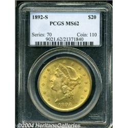 1892-S $20 MS62 PCGS.