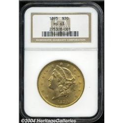 1893 $20 MS63 NGC.