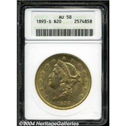 1893-S $20 AU58 ANACS.