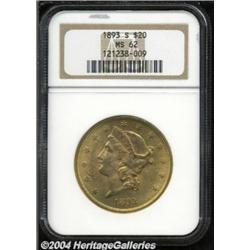 1893-S $20 MS62 NGC.