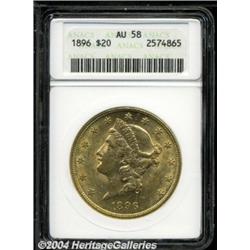 1896 $20 AU58 ANACS.