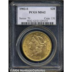 1902-S $20 MS62 PCGS.