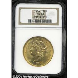 1904 $20 MS63 NGC.