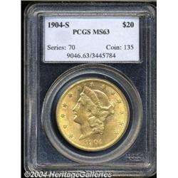 1904-S $20 MS63 PCGS.