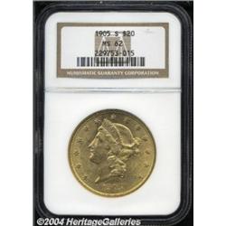 1905-S $20 MS62 NGC.