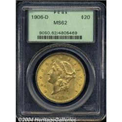 1906-D $20 MS62 PCGS.