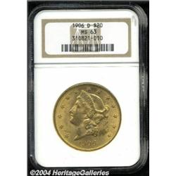 1906-D $20 MS63 NGC.