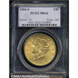 1906-S $20 MS62 PCGS.