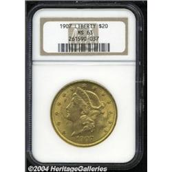 1907 $20 MS63 NGC.