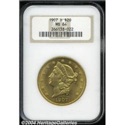 1907-D $20 MS64 NGC.