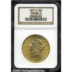 1907-S $20 MS63 NGC.