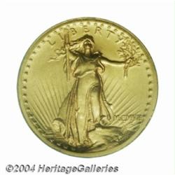 1907 $20 High Relief, Wire Rim MS63 PCGS.