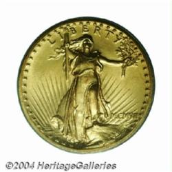 1907 $20 High Relief, Wire Rim MS65 PCGS.