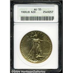 1909/8 $20 AU55 ANACS.
