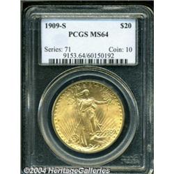 1909-S $20 MS64 PCGS.